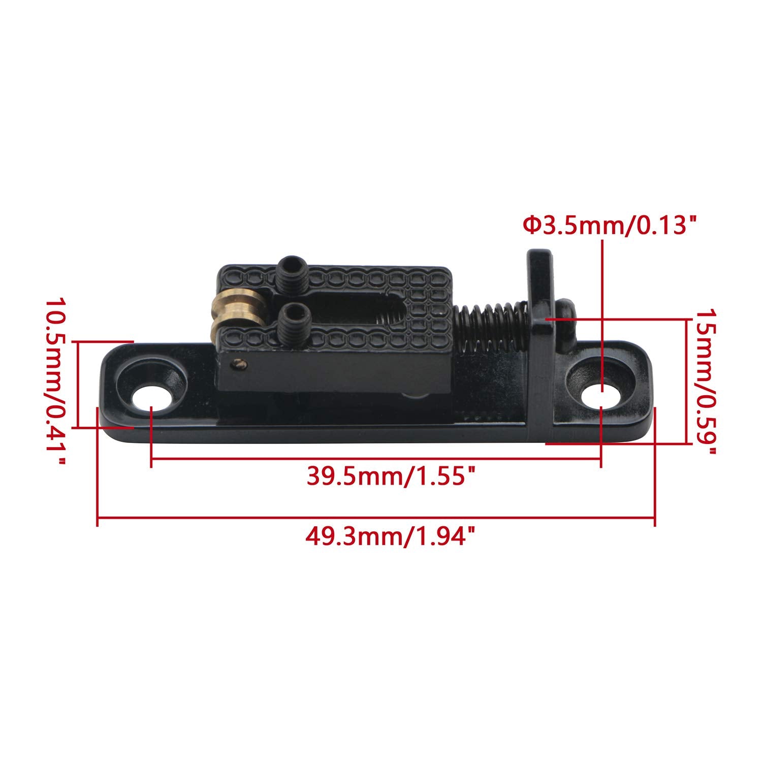 Swhmc Separate Roller Bridge Saddles for Cigar Box Guitar 3PCS Roller Saddles Bridge Set, Black
